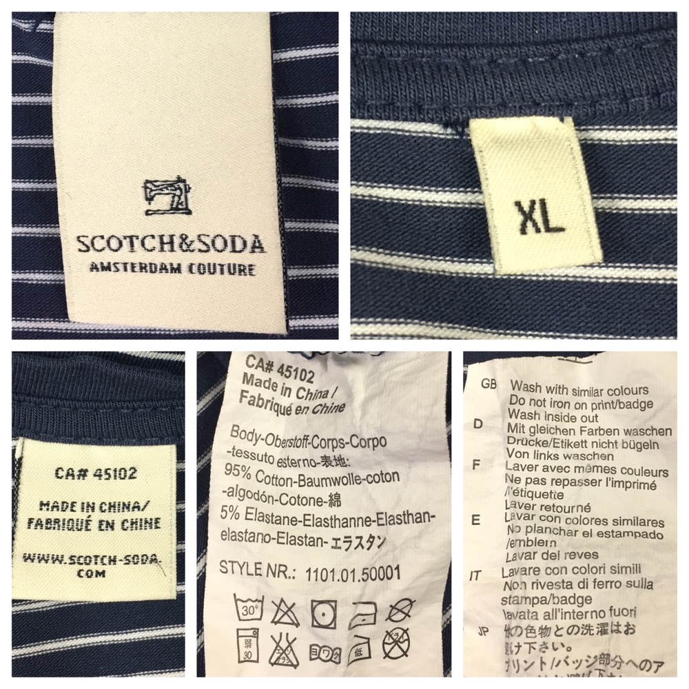 Scotch & Soda Men’s Striped Long Sleeve Top - Picture 6 of 6